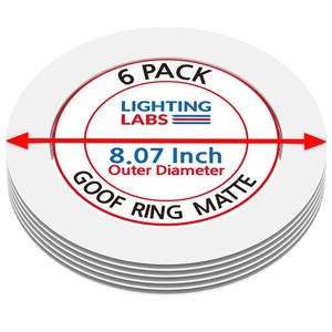 $12 6 Pack Matte White Goof Trim Ring for 6 Inch Recessed Can Lighting Down Light, Outer Diameter 8.07 Inches, Inner Diameter 6.2 Inches