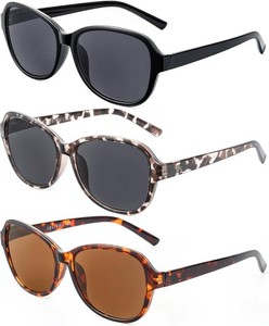 $17 JOLISU 3 Pack Reading Sunglasses for Women, Sun Readers Glasses Spring Hinge Outdoor Sunglasses With UV400 Protection (missing one case)