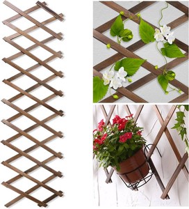 Wood Lattice Fence Panels for Outside 13.4x78.8 Expandable Natural Wooden Wall Trellis Board Decorative Lattice Trellis Frame for Climbing Plants Vine Ivy Rose Outdoor Balcony Garden 1 Pcs
