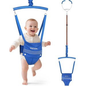 $28 Slevoo Baby Jumper, Baby Doorway Jumper for Babies 6-12 Months, with Easy to Use Clamp and Adjustable Strap, Blue