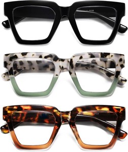 $21 Oversized Reading Glasses Women Blue Light Blocking Computer Readers Designer Ladies Large Frame Square