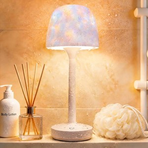 $34 Waterproof Shower Lamp Sets with 16 Color Ocean Wave Projector, Rechargeable LED Light with Remote & Touch Control, household lamp sets 3 White Modes,USB-C for Bathroom, Bedroom, Spa Gifts