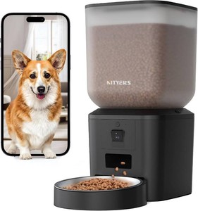 $80 Automatic Dog & Cat Feeder with Camera & WiFi   8L34 Cups, 1080P Night Vision, 2.4 & 5G WiFi, 2-Way Talk, 10s Voice Recording, Timed Food Dispenser, Up to 99 Portions, 15 Meals Per Day