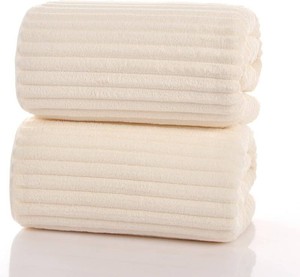 $19 ZVH Extra Large Bath Towels 2 Pack, 35X70 Inch, Super Soft and Absorbent, Quick Dry Bath Sheets for Bathroom, Hotel, Spa, Beach, Gym, Pool (Beige)