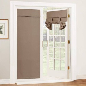 $29 RYB HOME Door Window Curtains for Patio, Room Darkening Draft Block Window Shades Privacy Thermal Insulated Blinds for French Door Skylight, W34 x L80 inch, Coffee, 1 Panel