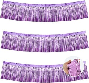 $14 BEISHIDA 3 Packs Metallic Foil Fringe Garland Light Purple Wall Hanging Tinsel Fringe Banners for Car Floats Bridal Shower Wedding Birthday Easter Graduation Holiday Party Decoration(30 Feet)