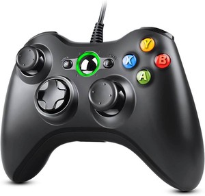 $16 Xbox 360 Controller, USB Wired Gamepad Joystick with Improved Dual Vibration and Ergonomic Design for Microsoft Xbox 360 & Slim & PC Windows 7810(Black)