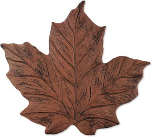 $30 Sunset Vista Designs Wilderness Wonders Cast Iron Maple Leaf Stepping Stone, 11-12 by 12-Inch Brown