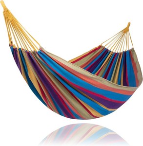 $30 SUNCREAT Outdoor Double Hammock, Portable Tree Colorful Hammock, Colorful Stripes