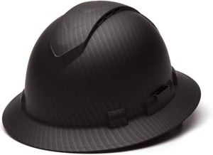 $28 Pyramex Ridgeline Full Brim Hard Hat 4 Point Ratchet Vented Matte Black Graphite Pattern