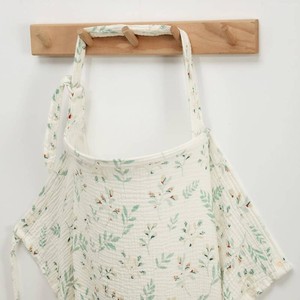 $17 Blissful Diary Muslin Nursing Cover for Breastfeeding, Breathable Breastfeeding Cover up with Arch Neckline for Women, Nursing Apron (Botanical Leaf)