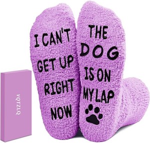 Christmas Gift for Women Mom Stocking Stuffers, Anniversary Birthday, Mothers Day Gifts for Mom Wife Grandma Daughter, Dog Lovers, Valentines Day for Her Women, Funny Fuzzy Slipper Socks.