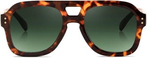 $17 FEISEDY Vintage Aviator Sunglasses Double Bridge Women Men Large Square Thick Frame Trendy Eyewear UV400 B2846