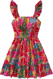 $25 Floerns Womens Floral Ruffle Sleeveless Cami Dress Tiered A Line Short Dresses Size Small