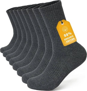$18 Brula Mens 98% Cotton Cushioned Crew socks, Moisture-wicking Breathable Soft Athletic Performance Boot Socks