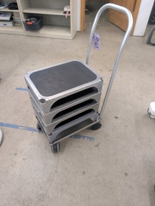 85167 - Lot of 4 Phelan Step Stands with Rolling Storage  Transport Cart
