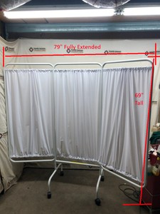 12694 - Rolling Foldable 3-Pannel Privacy Screen