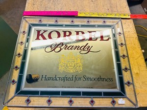 RARE  KORBEL BRANDY MIRROR w Chain - approx 18x22