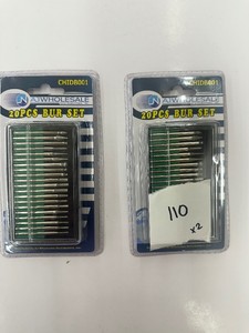 Lot of 2 20 pc Rotary Tool BUR SETS - 18 in - CHISB001