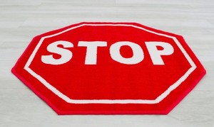 NEW  STOP SIGN RUG - 36