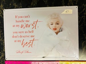 MARILYN  White Rolled Edge Tin Sign - Motto