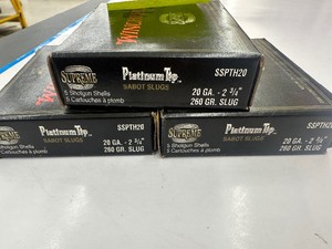 3 BOXES  20 ga SABOT SLUG - Platinum Tip - 2-34  SSPTH20