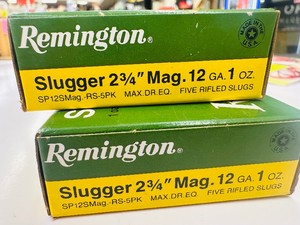 2 boxes (of 5) Remington 12 ga SLUGGER - 2-34 in