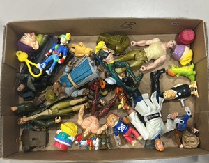 miscellaneous lot of action, figures, vintage toys, Disney Smurfs, garbage, pail, kid, figure, and more