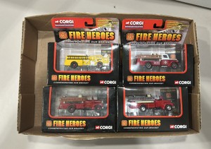 corgi fire heroes diecast sealed lot of four vehicle vehicles