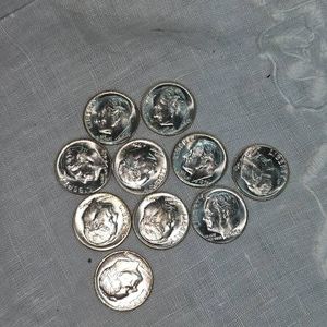 1963 UNC Roosevelt Silver Dimes, 10c