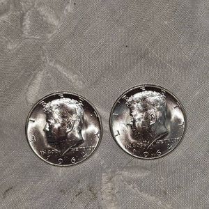 2-1964 Kennedy Halfs, 50c, Silver, UNC