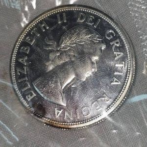 1964 Royal Canadian Mint Silver Dollar $1, UNC