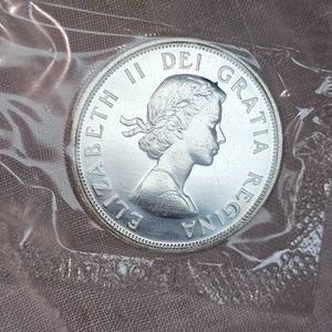 1964 Royal Canadian Mint Silver Dollar $1, UNC