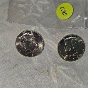 2-1964 UNC Kennedy Halfs 50c, Silver, UNC