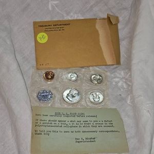 1958 US Mint , Proof Coin Set UNC in Envelope