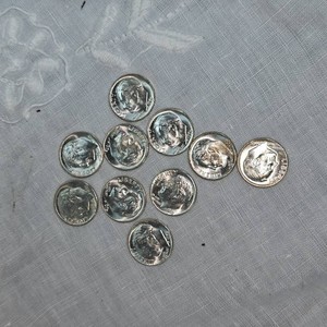 1963 UNC Roosevelt Silver Dimes, 10c