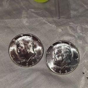 2-1964 Kennedy Halfs, 50c Silver UNC