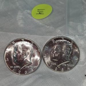 2-1964 Kennedy Halfs, 50c Silver UNC