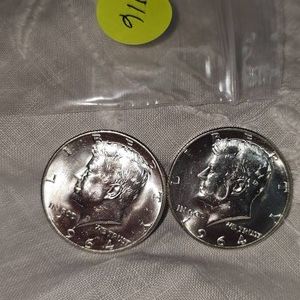 2-1964 Kennedy Halfs, 50c Silver UNC