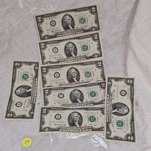 1976 Qty7 $2 Jefferson bills
