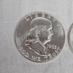 2-1963 Franklin Halfs 50c AU Plus