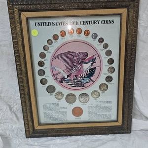 United States 20th Century Coin Display, 1972 Production-Featuring 14 Silver Coins