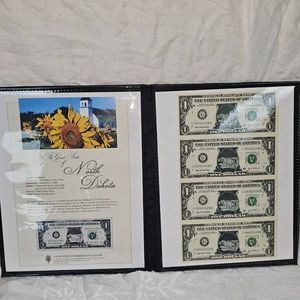2003A Uncut North Dakota Commemortive $1, Sheet of 4