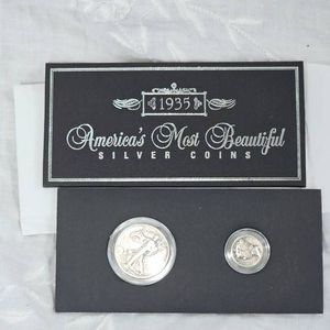1935 Set Walking Liberty 50c and Mercury Dime 10c