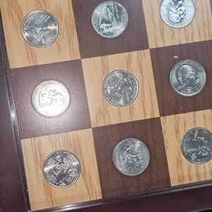 250th Anniversary America Statehood Quarters Custom Chess BoardPewter-----