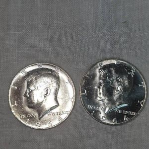 2-1964 Kennedy Halfs, AU PLUS