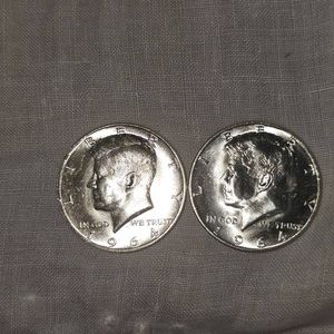 2-1964 Kennedy Halfs, AU PLUS