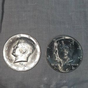 2-1964 Kennedy Halfs, AU PLUS