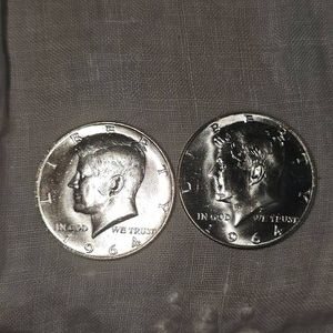 2-1964 Kennedy Halfs, AU PLUS