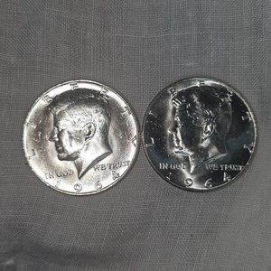 2-1964 Kennedy Halfs, AU PLUS